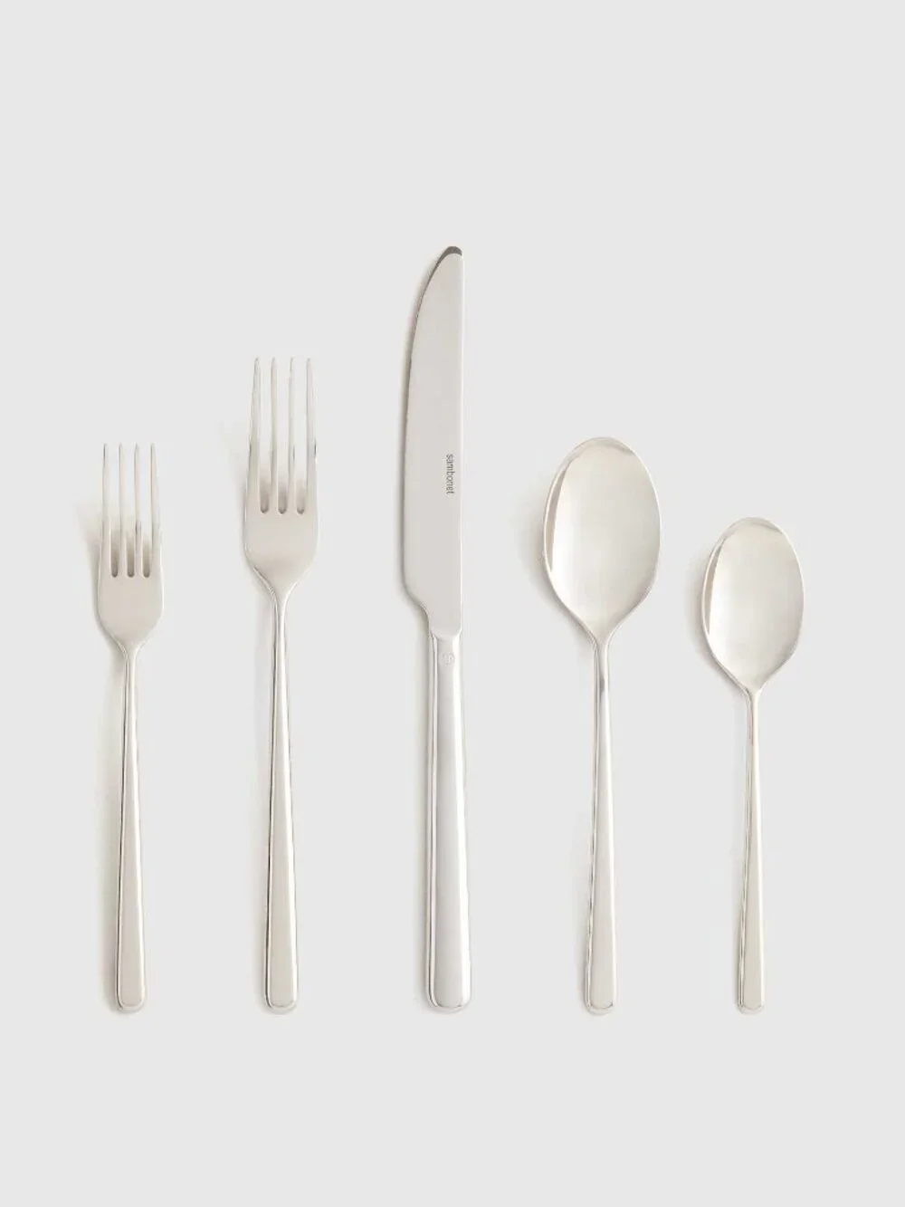 Gia Minimalist 20 Piece Flatware Set - Polished Stainless Steel - Picture 4 of 7
